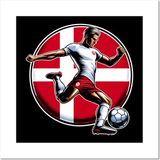 Dynamic Denmark Soccer Star in Action - Vector Design Posters and Art